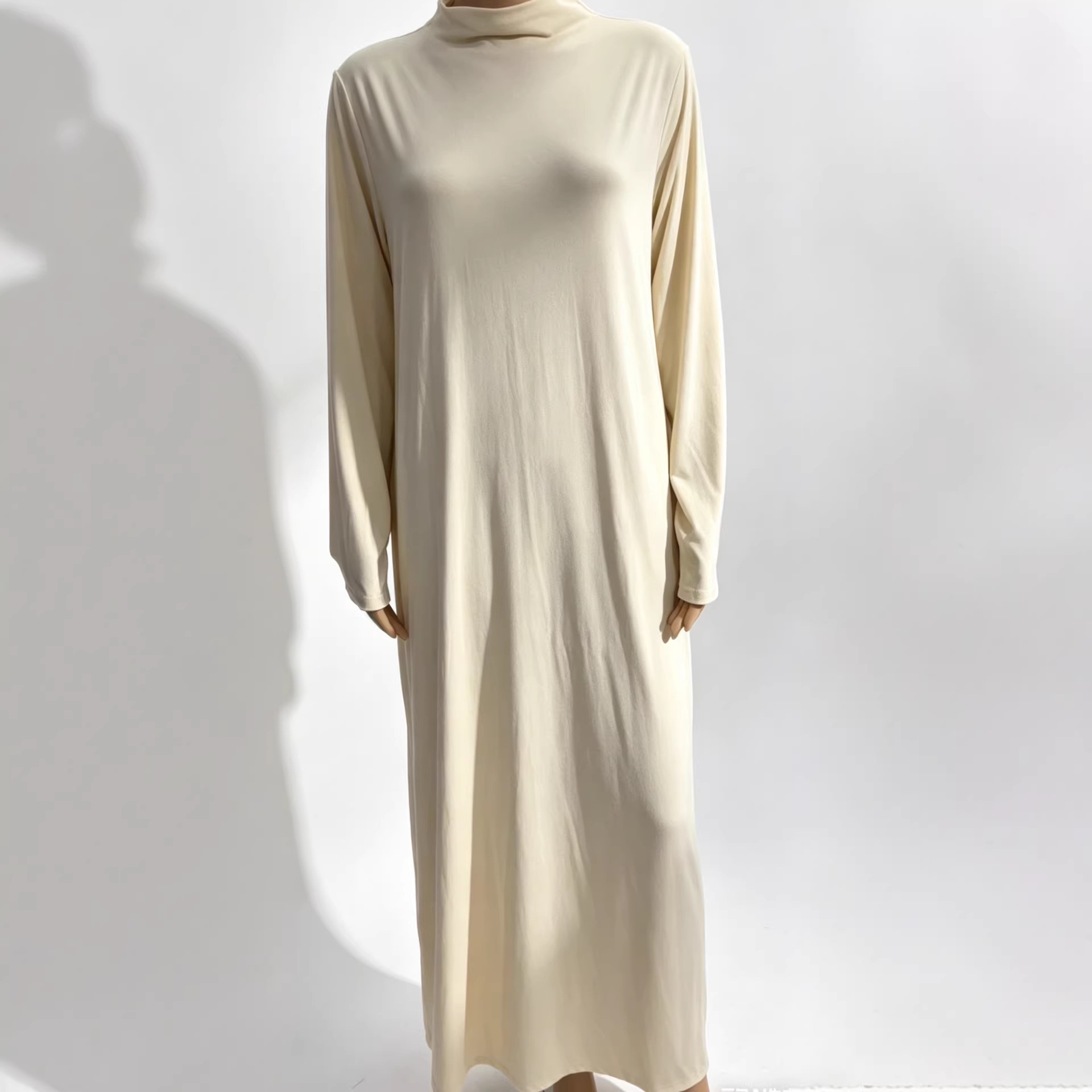 Women's Plus Size Long Sleeve Round Neck Loose Maxi Dress