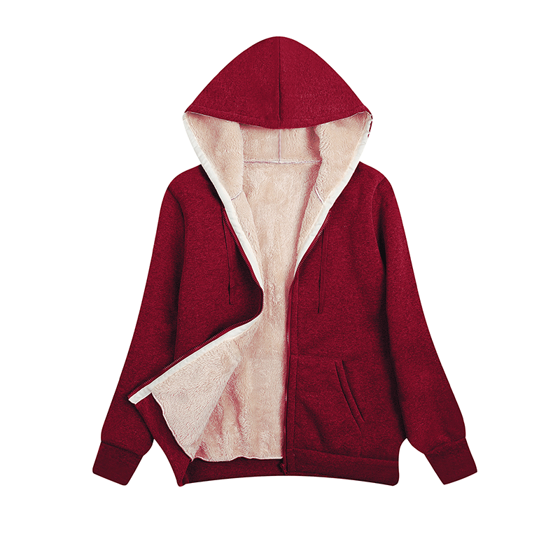 Women's Fleece-Lined Hooded Sweatshirt Plus Size Winter Pullover