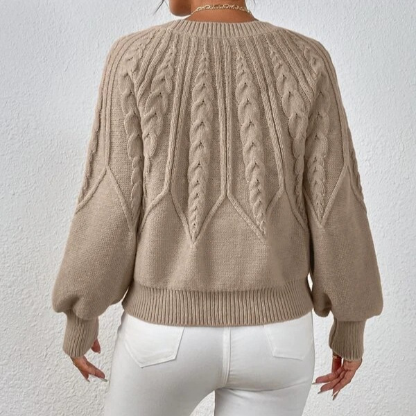 Retro Diamond Cable Knit Pullover Sweater