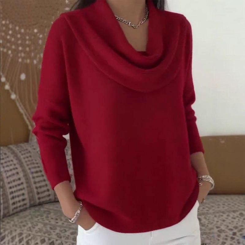 Women's Solid Color Long Sleeve Knit Sweater