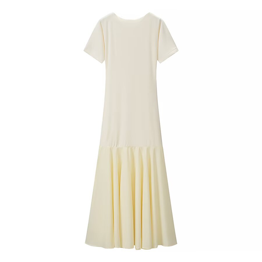 Elegant Waist-Cinched Short-Sleeve Dress