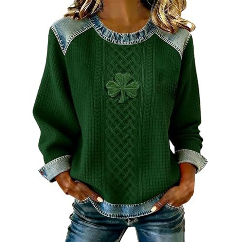 Women's Clover Tree Plant Print Crewneck Sweatshirt