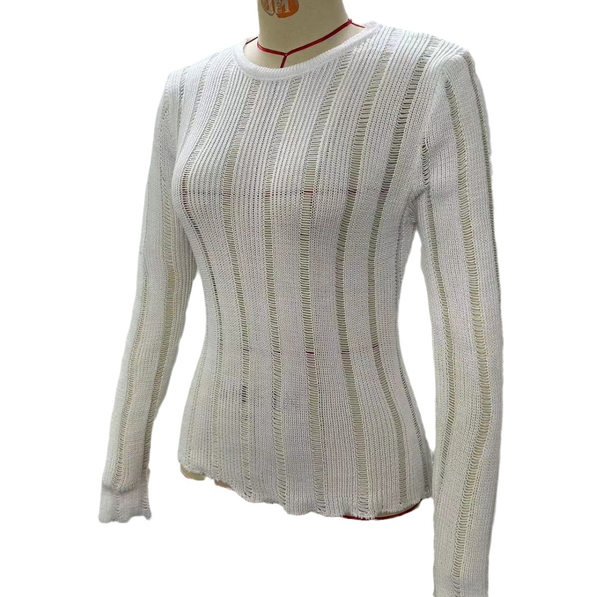 Women's Slim Fit Crewneck Long Sleeve Knit Top