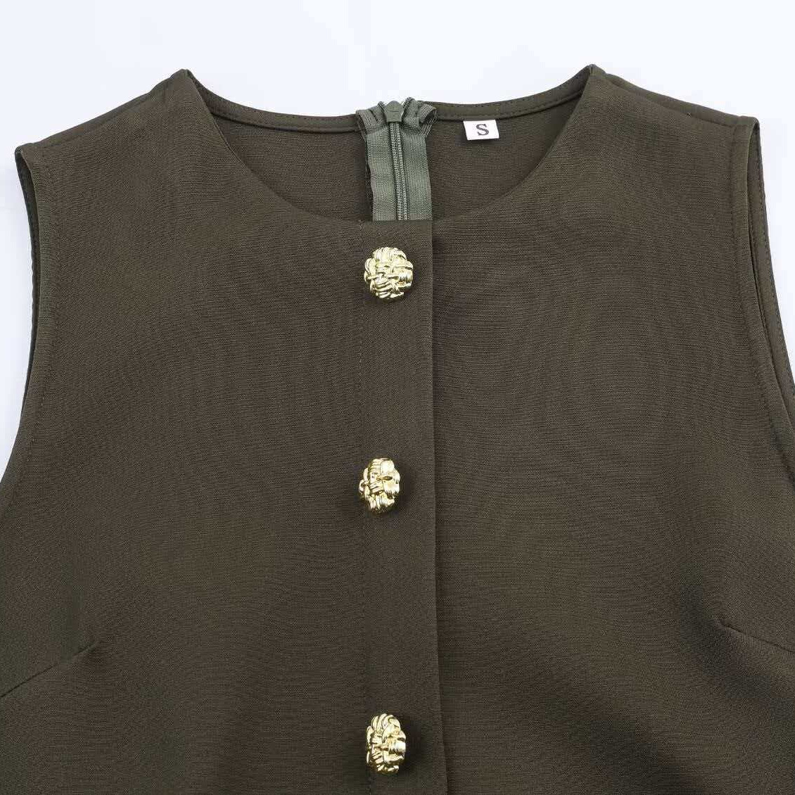 Women's Summer Sleeveless Belted Midi Dress