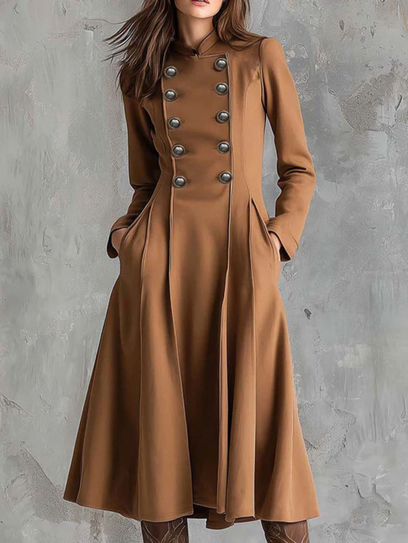 Solid Faux Suede Waist-Cinching Midi Dress