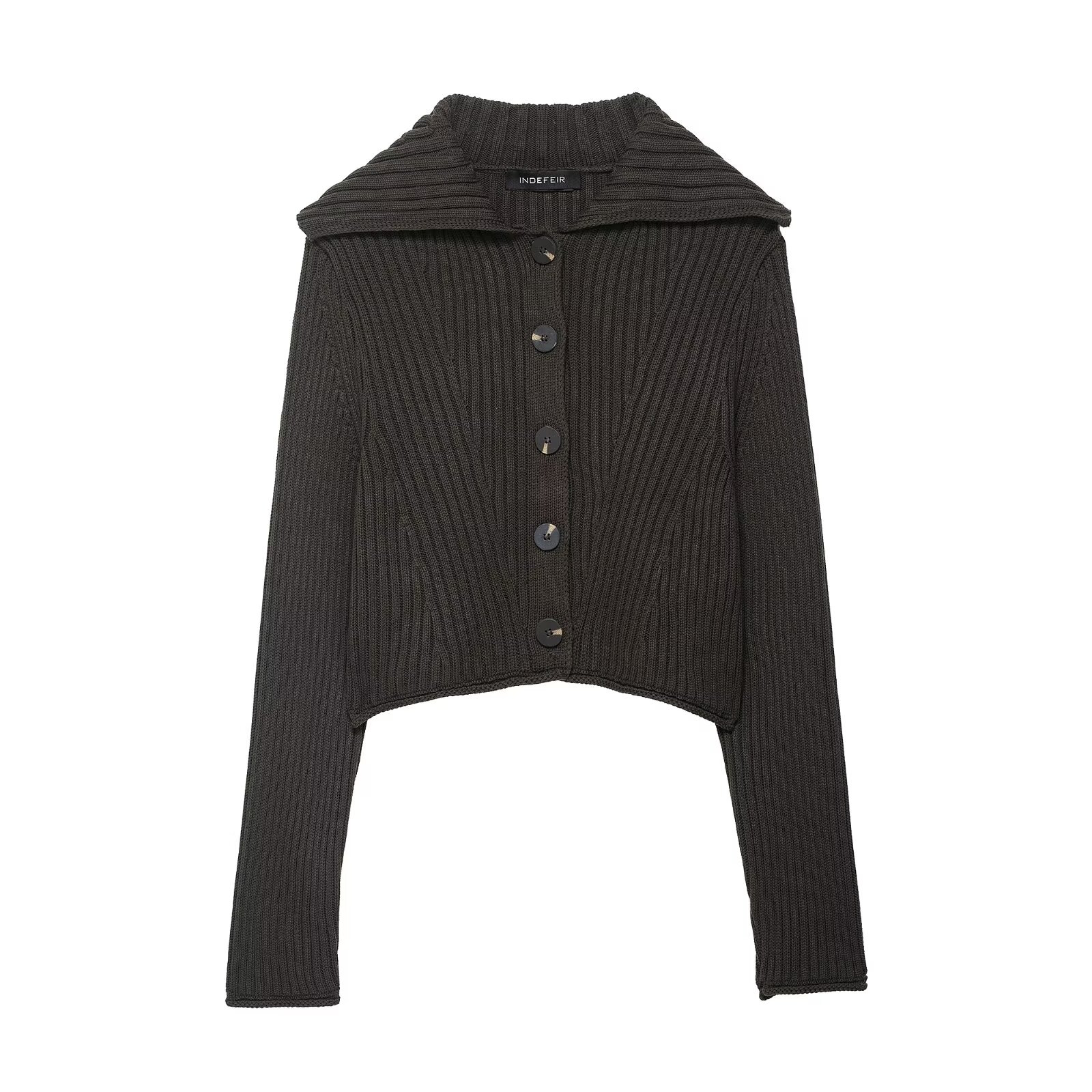 Women's Ribbed Button-Up Knit Cardigan Sweater