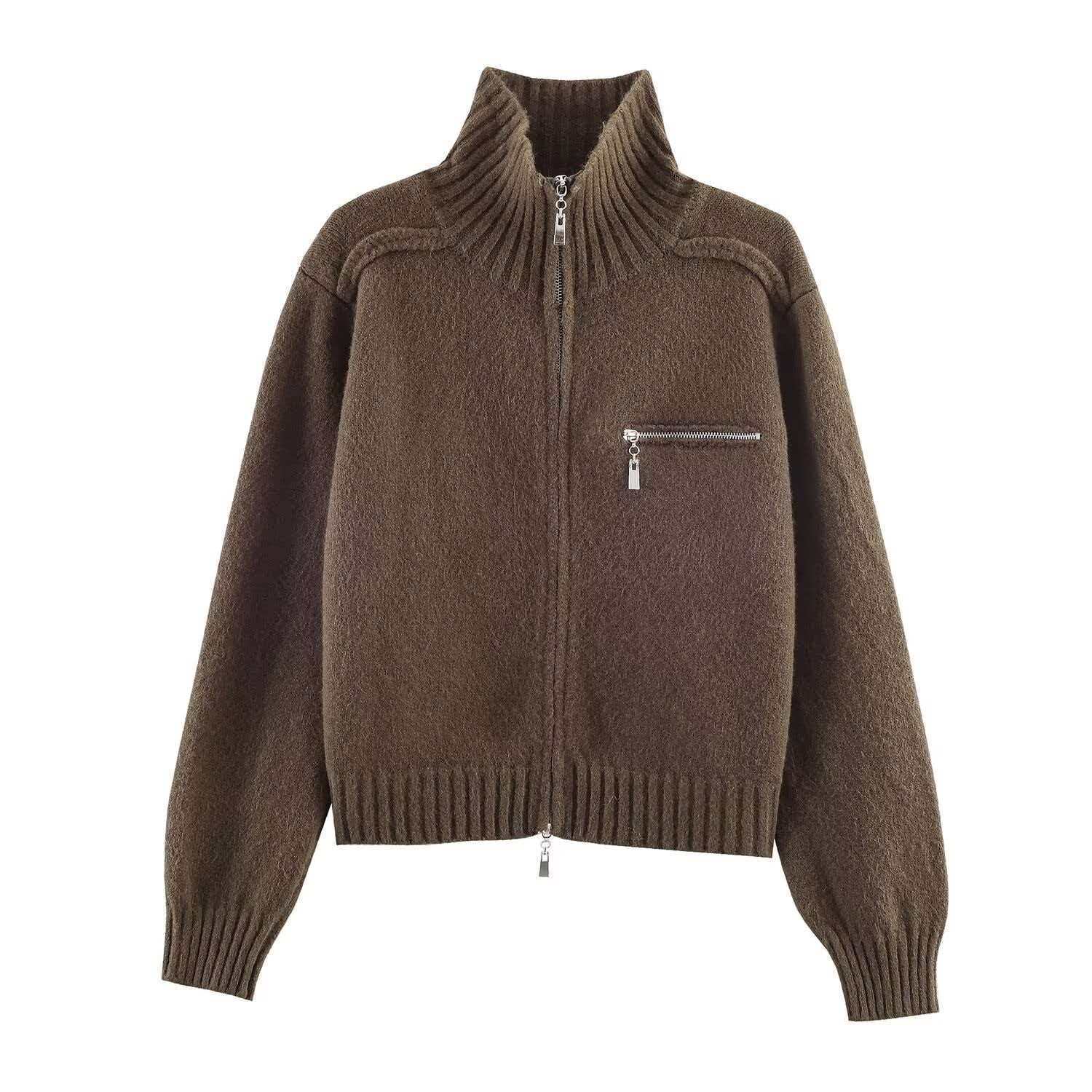 Women's Soft Knit Double-Zip Cardigan Sweater