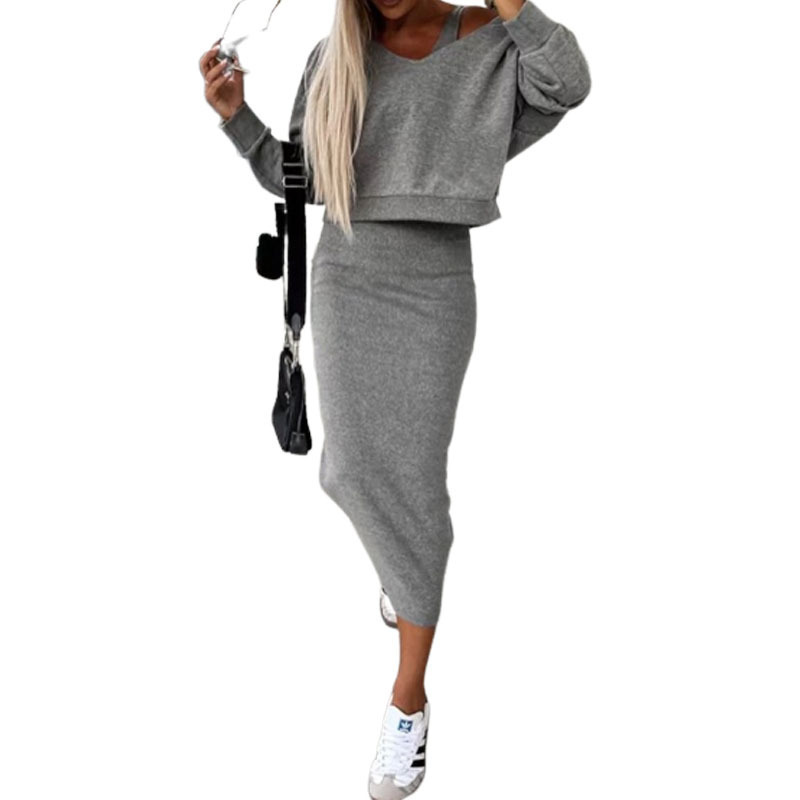Sleeveless Hooded Dress & Cropped Hoodie Set