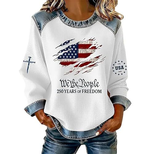 Women's USA Flag Star Print Sweatshirt