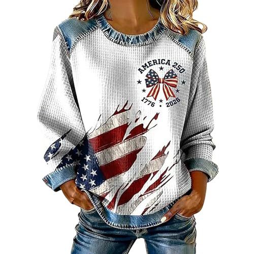 Women's USA Flag Star Print Sweatshirt