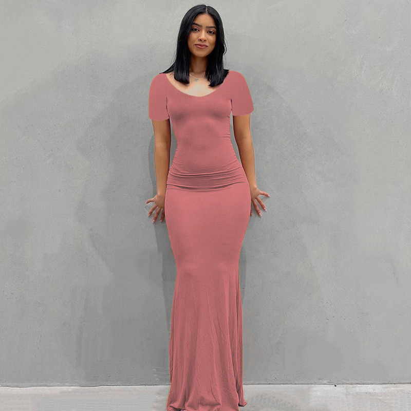 Women's Sleeveless V-Neck Bodycon Maxi Dress