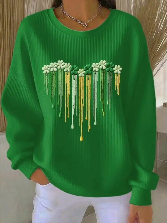 Iris Royal Print Women's Crewneck Sweatshirt