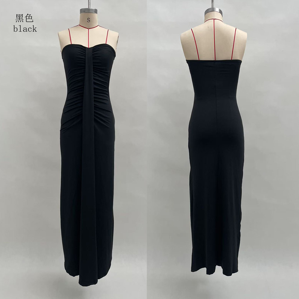 Ruched Tube Bodycon Long Dress