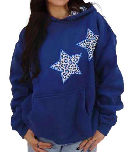 Women's Star Leopard Print Casual Hoodie
