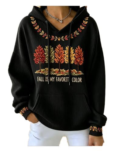 Women's Leaf Letter Print Casual Sweatshirt