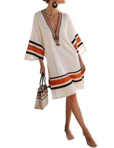 Women's Striped Floral Print Midi Dress Deep V-Neck Sleeveless Slim Fit