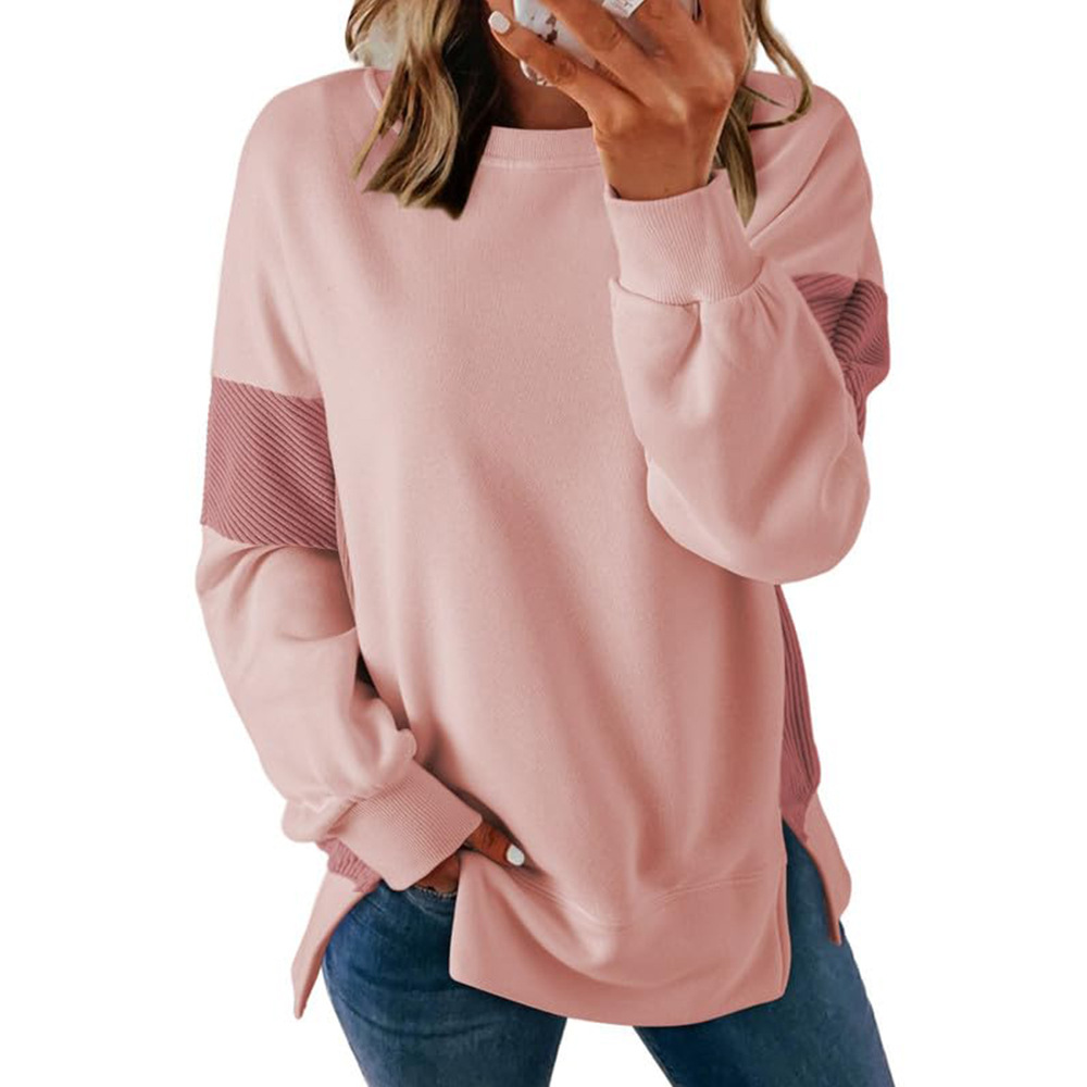 Women's Colorblock Crewneck Loose Casual Sweatshirt