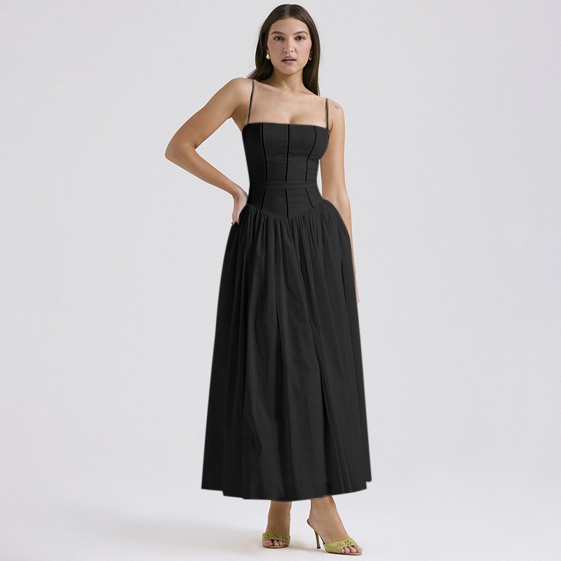 Floral Sleeveless Slip Dress Slimming Elegant Midi Dress for Women