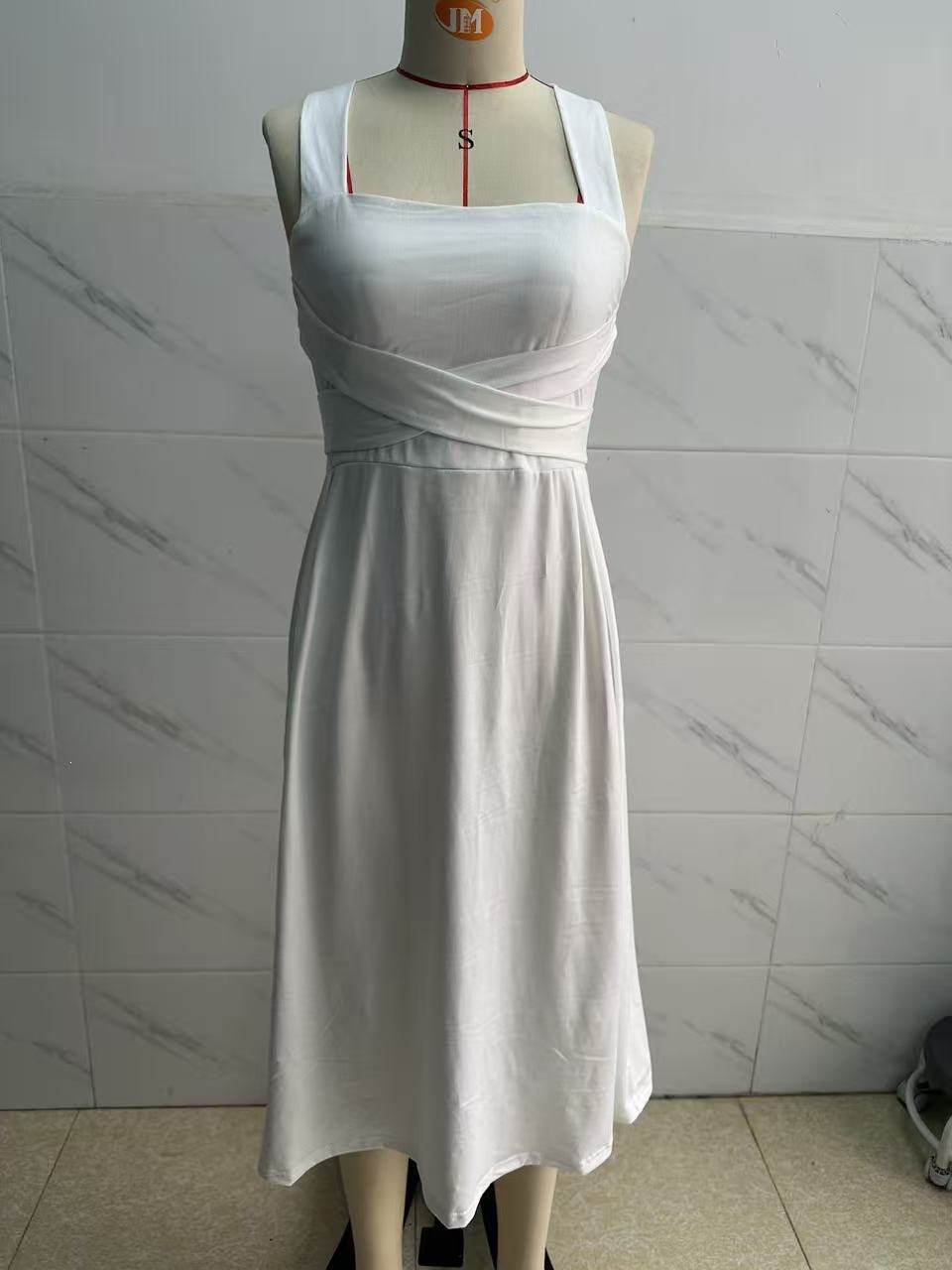 Women's Sleeveless Open-Back Bow Dress Slim Fit French Style