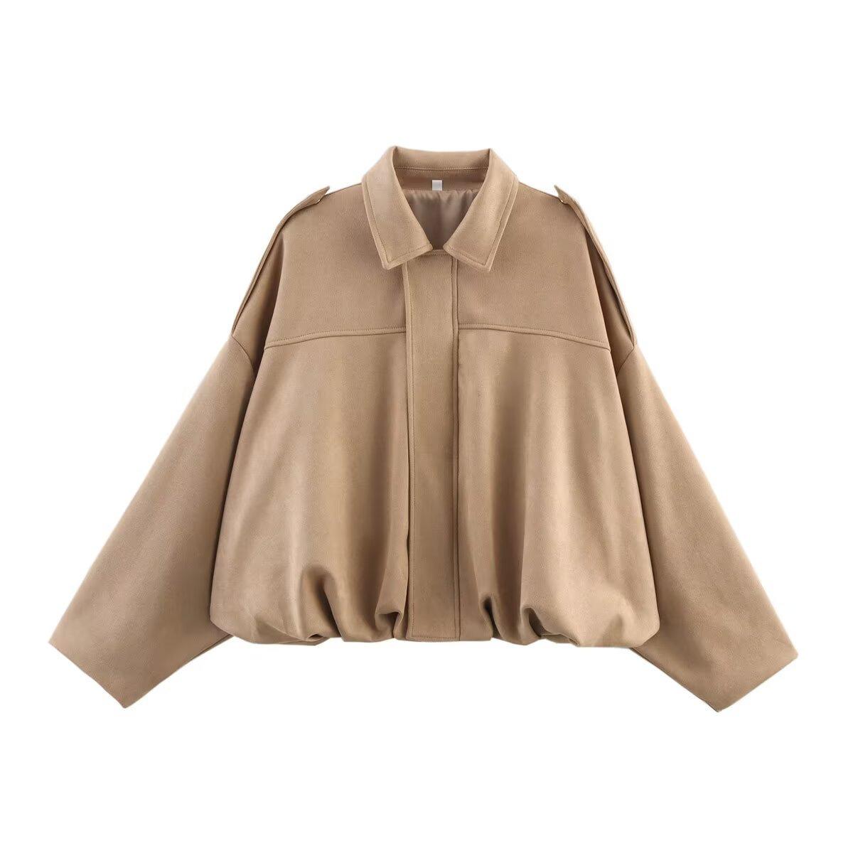 Women's Batwing Sleeve Zip-Up Bomber Jacket Casual