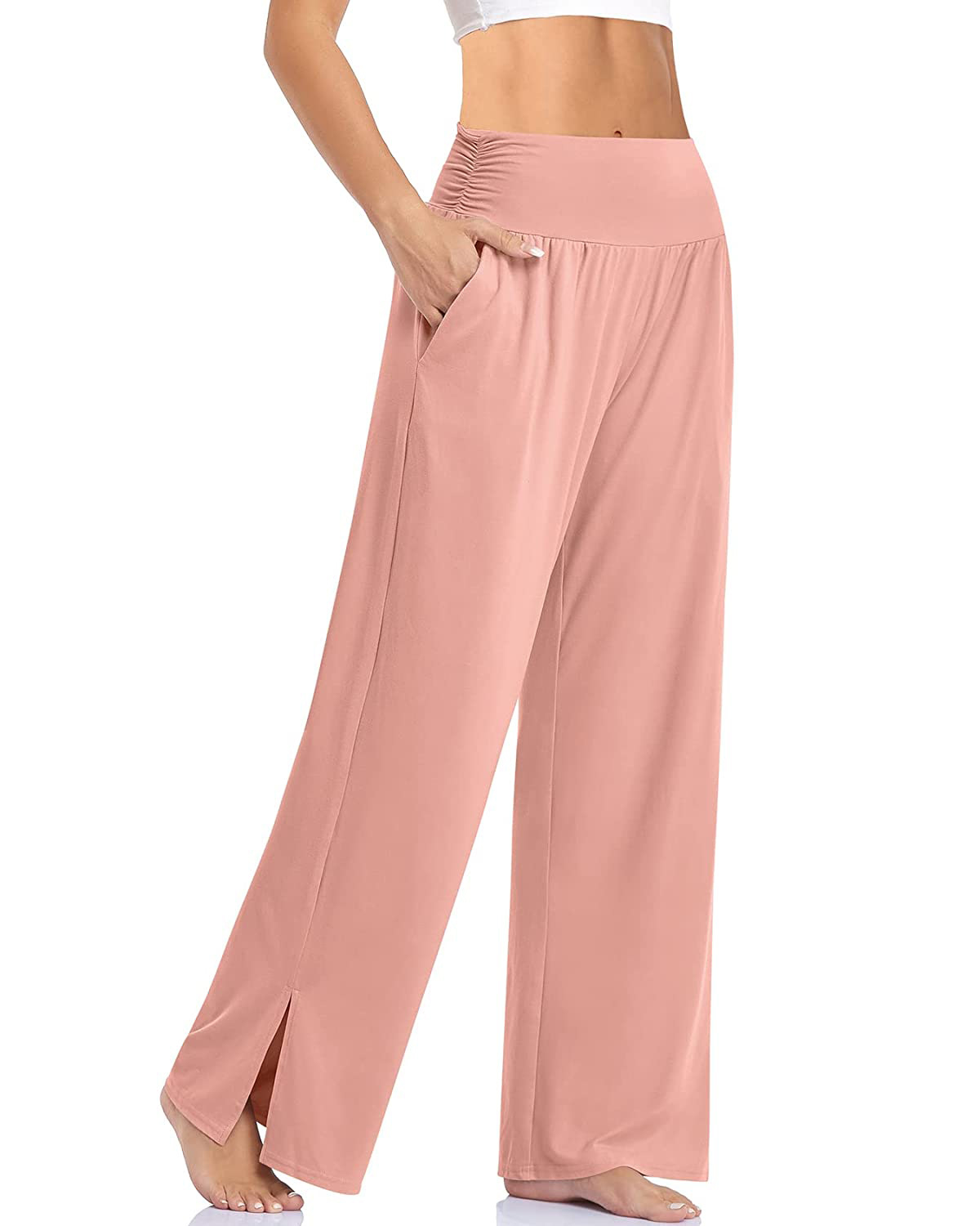 Women's Wide-Leg Loose Yoga Pants with Pockets