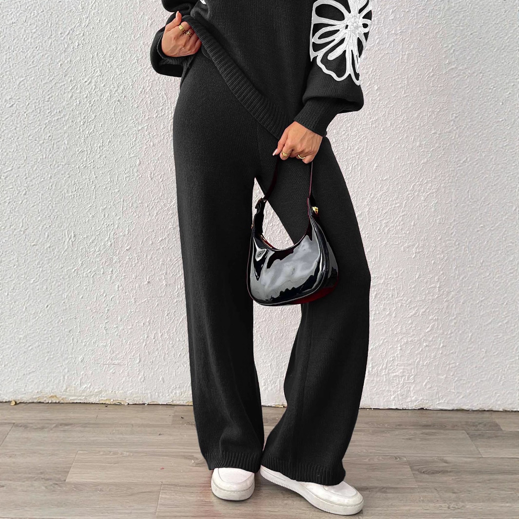 Women's High-Waist Straight Wide-Leg Pants