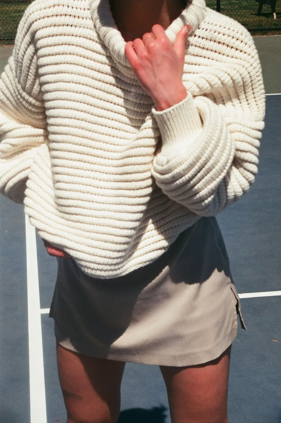 Striped & Solid Pullover Knit Sweater with Half Turtleneck