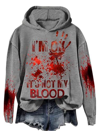 Women's Blood Stain Letter Print Casual Hoodie
