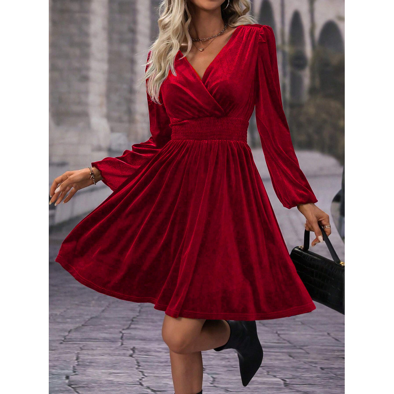 Women's High Neck Long Sleeve Tie-Dye Dress