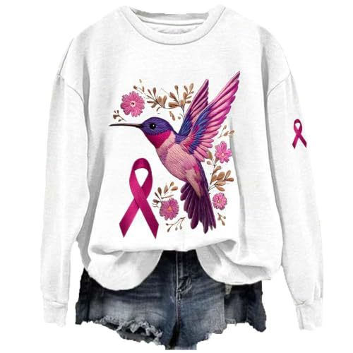 Women's Bird Sparrow Ribbon Print Sweatshirt