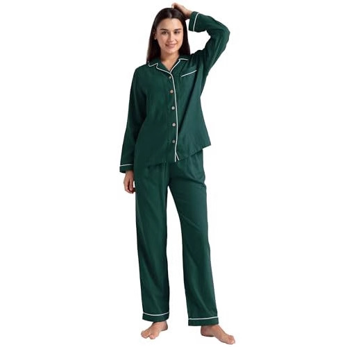 Women's Cuban Collar Long Sleeve Shirt Set
