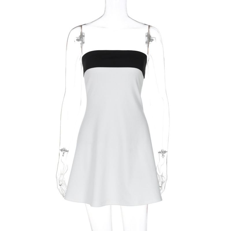 Women's Color-Block Off-Shoulder Strapless Bodycon Dress
