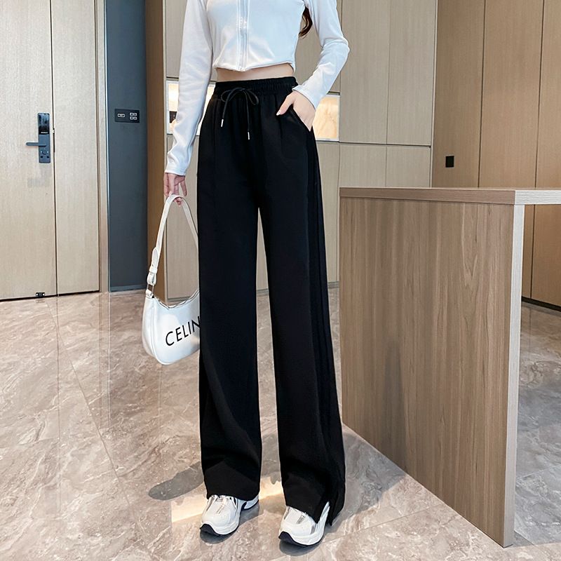 Women's High-Waist Straight-Leg Sweatpants with Pockets
