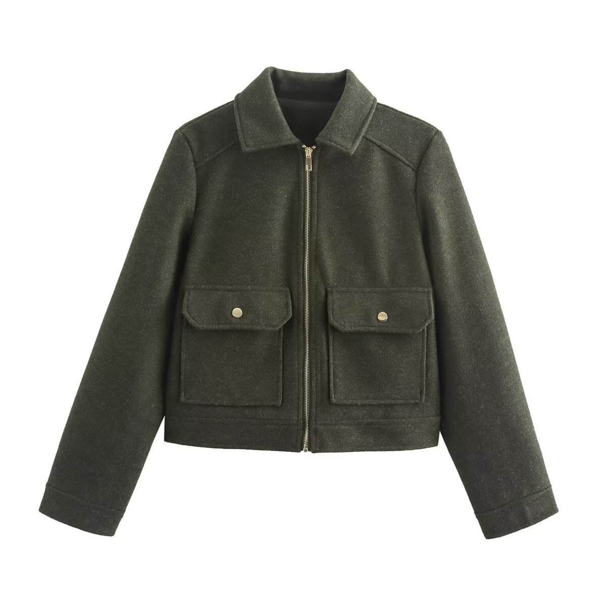 Women's Tweed Zip Jacket with Pockets