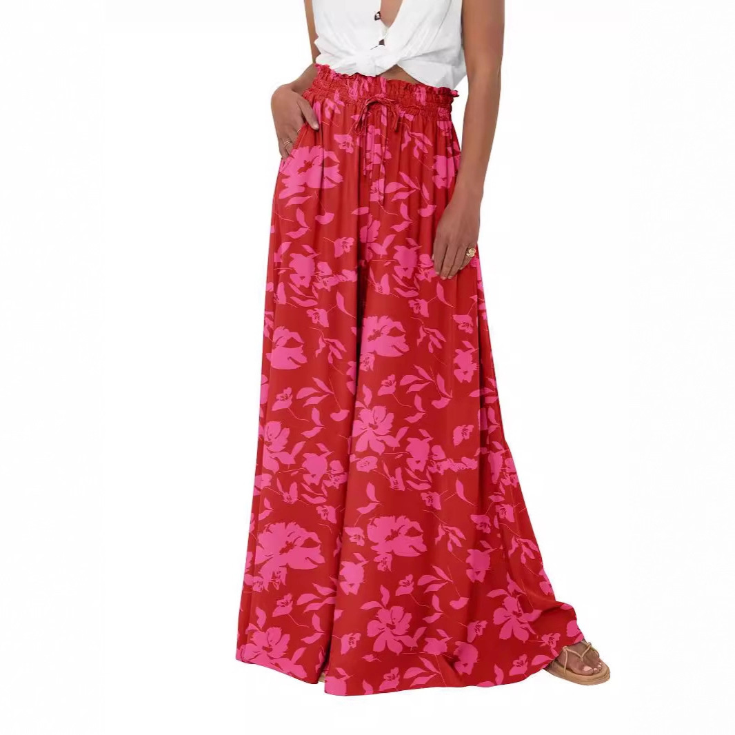 Women's High-Waist Wide-Leg Pants with Pockets