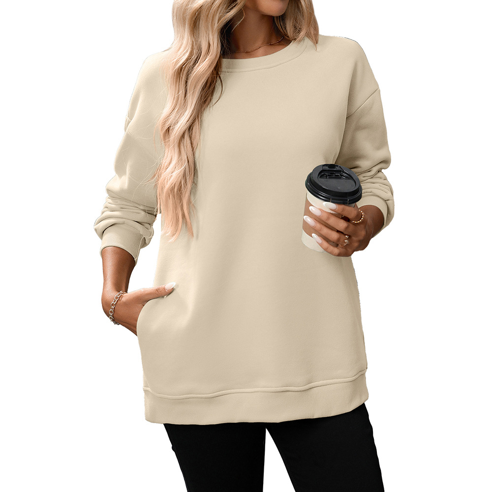 Women's Fleece Crewneck Pullover Sweatshirt Y2K Colorblock
