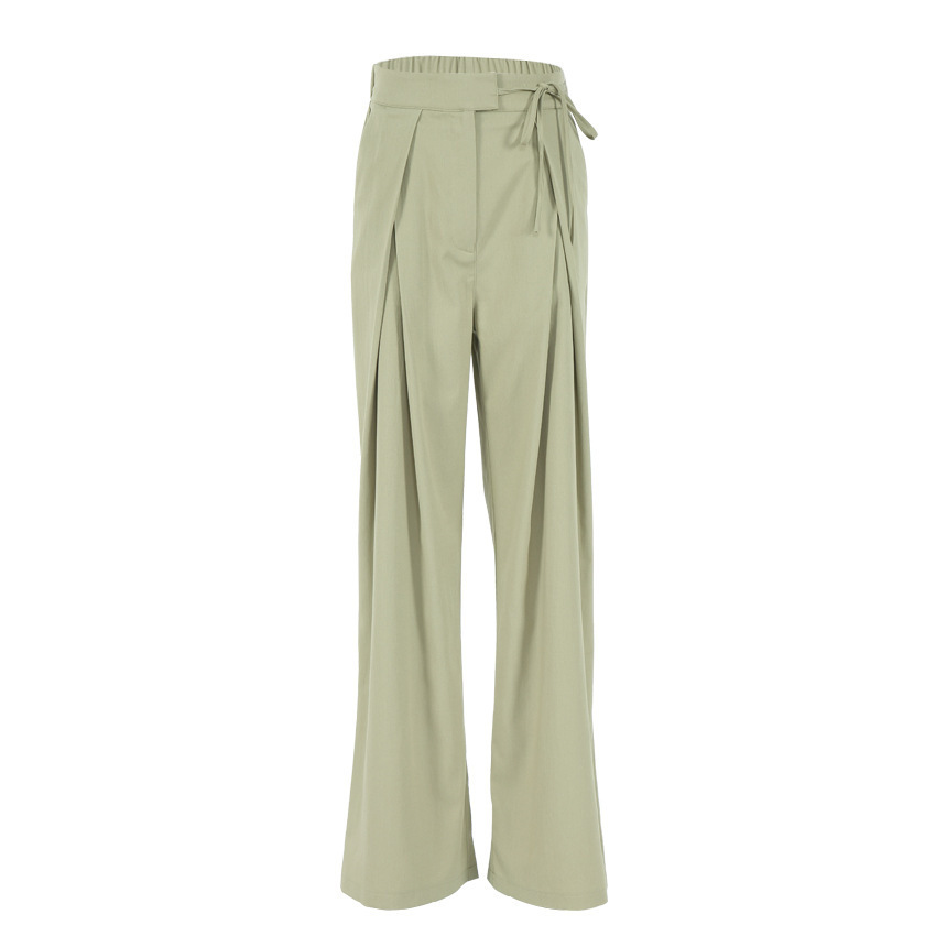 Women's High-Waist Straight-Leg Wide-Leg Pants with Drape, Loose Fit