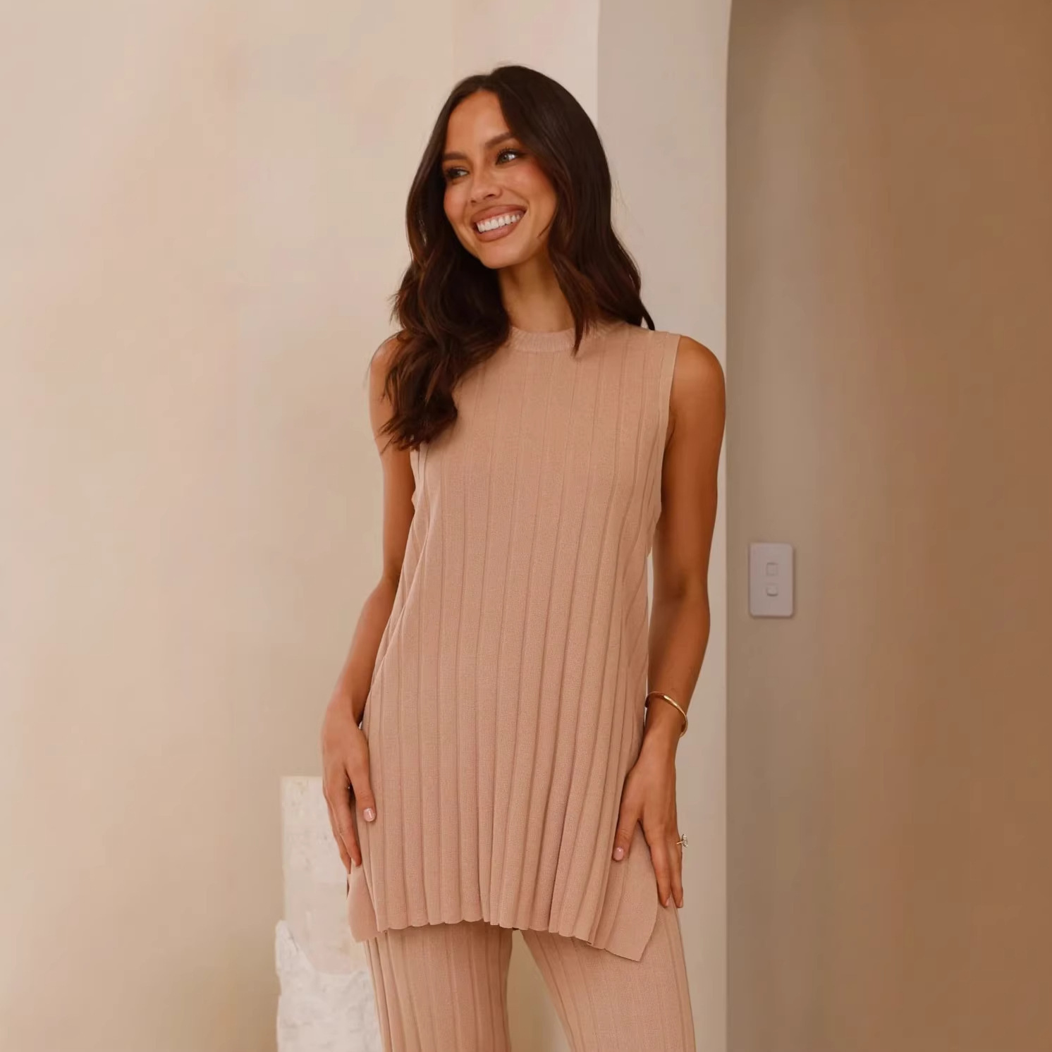 Women's Casual Knit Sweater and Pants Two-Piece Set