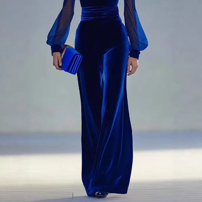 Elegant Solid Color Long Sleeve Jumpsuit