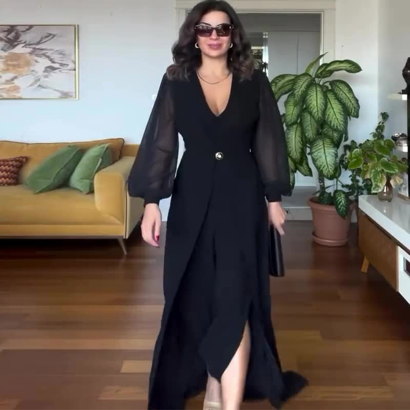Women's Solid Color Long Sleeve Belted Jumpsuit