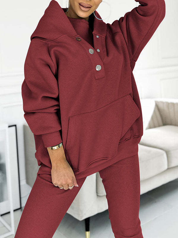 Women's Ribbed Hoodie Tank Top and Pants 3-Piece Set