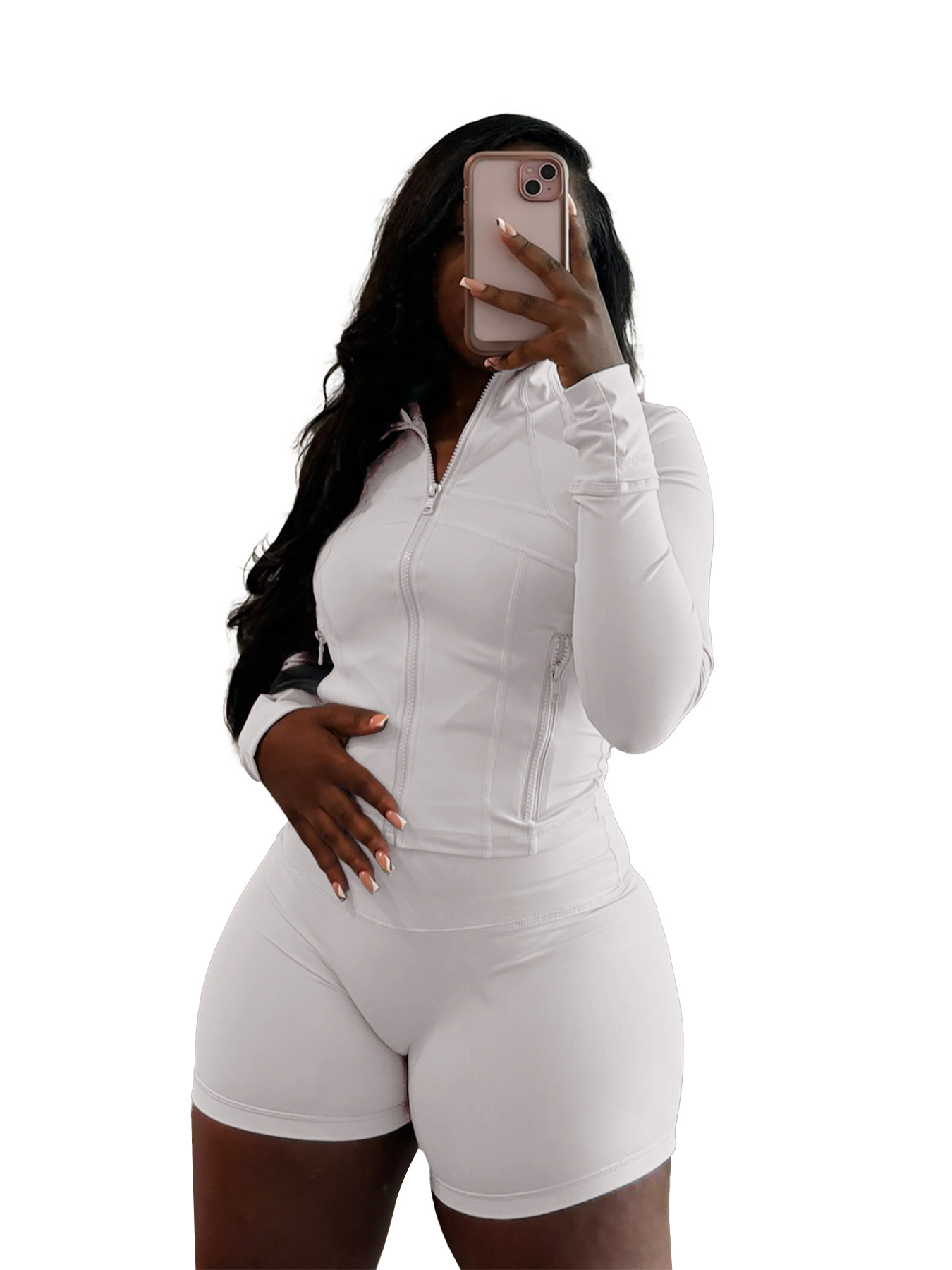 Women's Sexy Bodycon Long Sleeve & Shorts Two-Piece Set