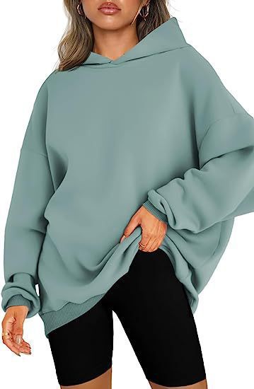 Women's Oversized Fleece-Lined Hooded Pullover Sweatshirt
