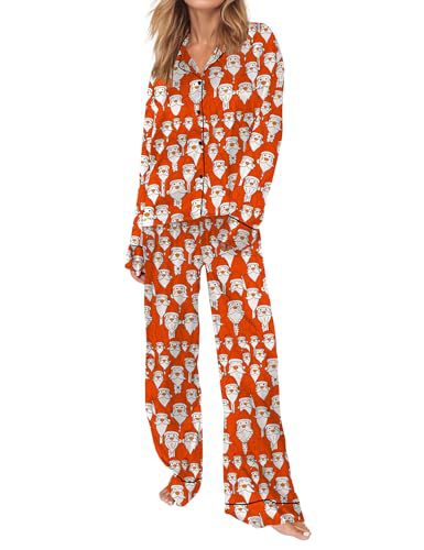Women's Cuban Collar Print Long Sleeve Shirt Set