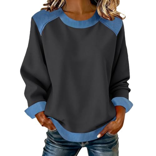 Women's Leopard Print Crewneck Sweatshirt Waffle Knit Long Sleeve