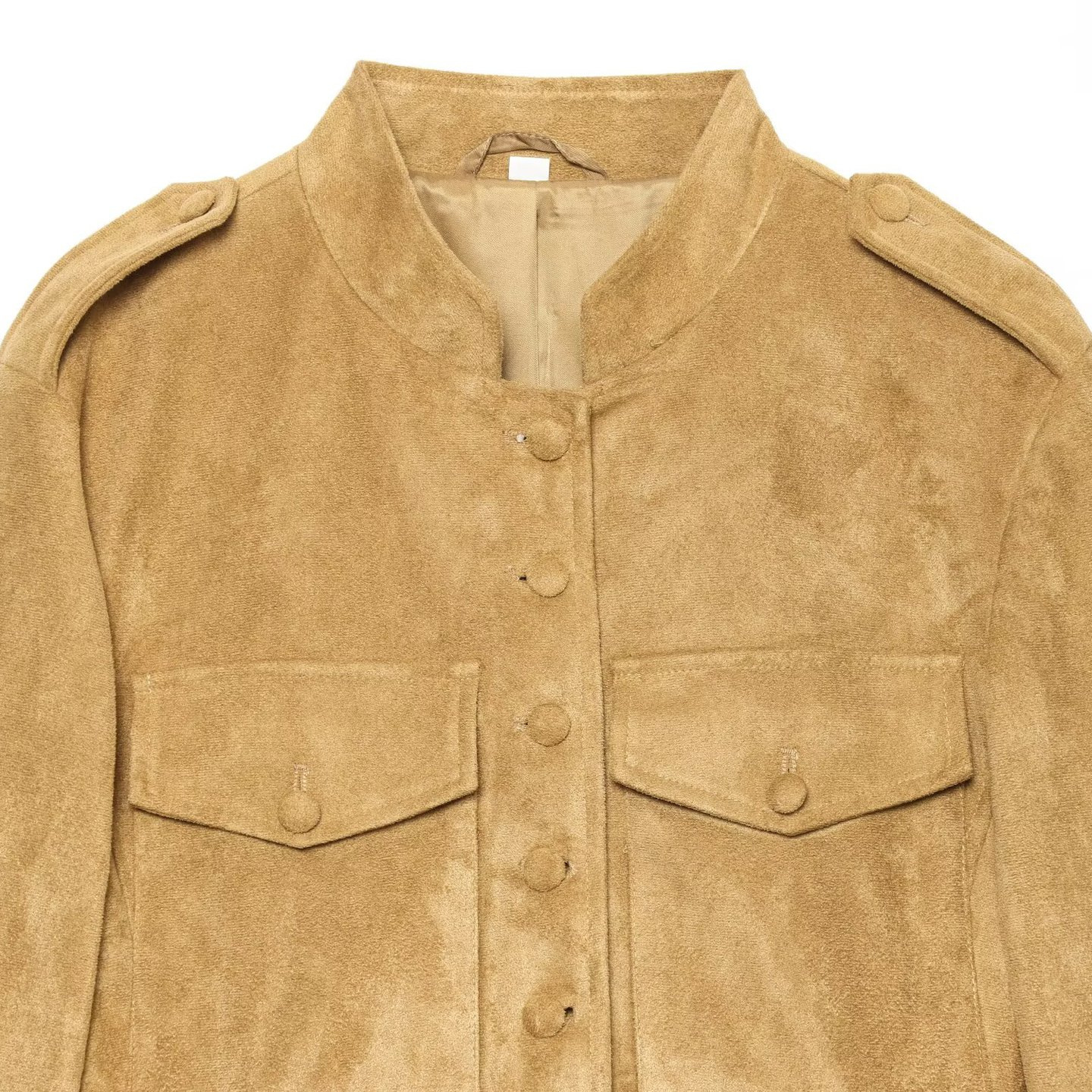 Women's Single-Breasted Stand-Collar Waist-Cinched Jacket