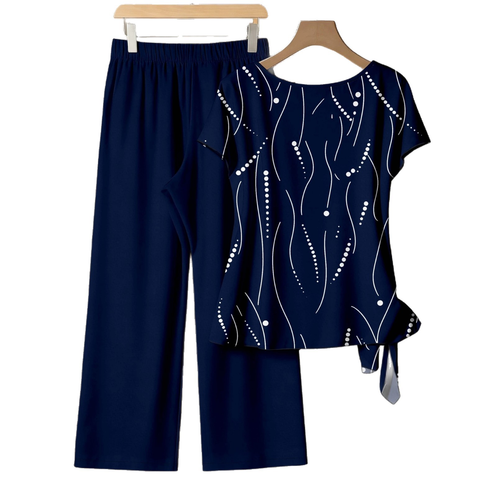 Floral Print Short Sleeve Top and Pants Set