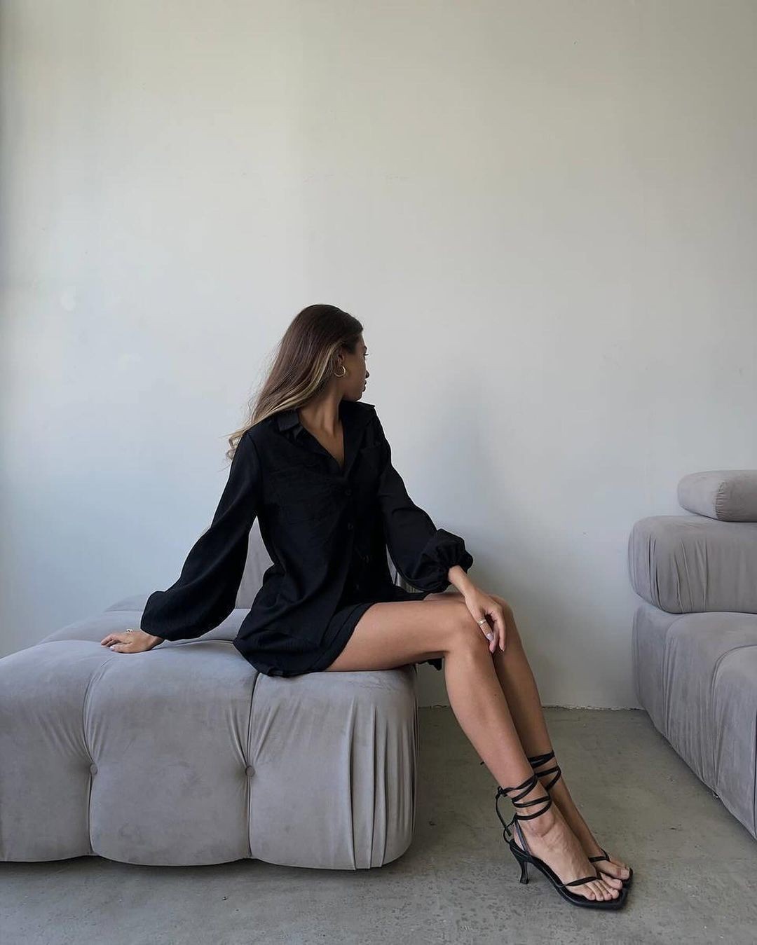 Women's Long Sleeve Ruffle Shorts Casual Set