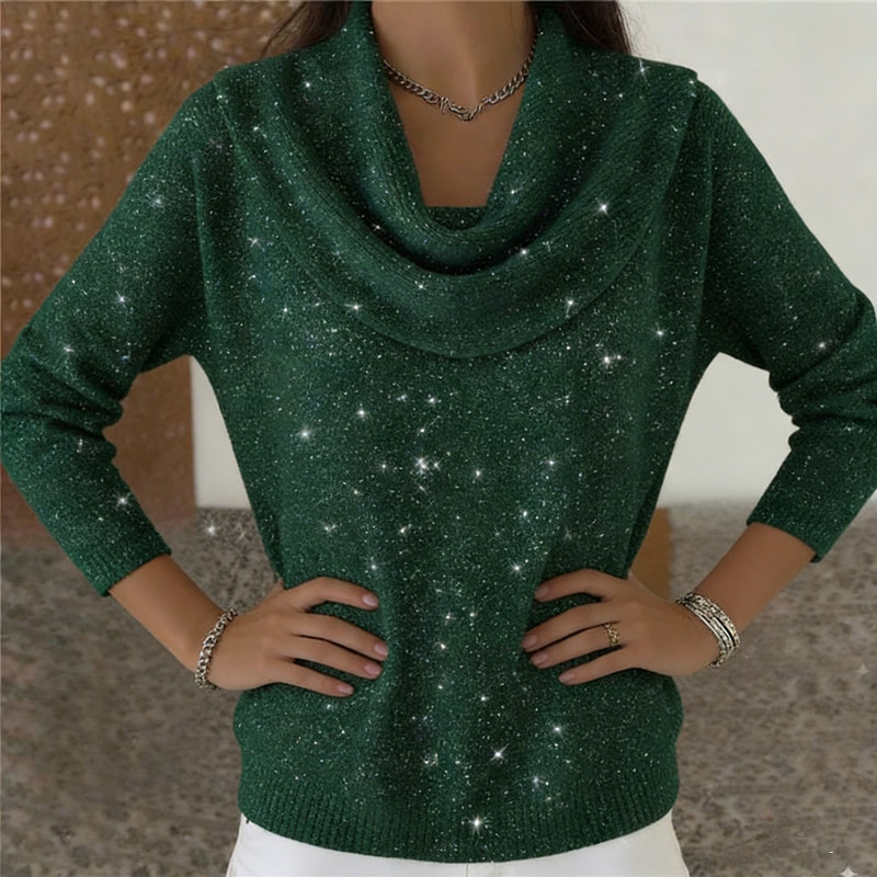 Women's Solid Color Long Sleeve Knit Sweater