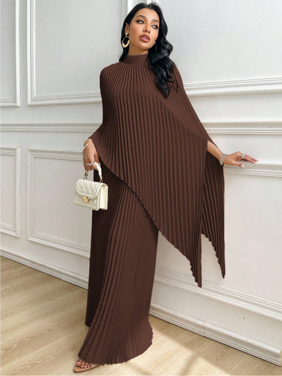 Women's Loose Pleated Irregular Two-Piece Dress Set